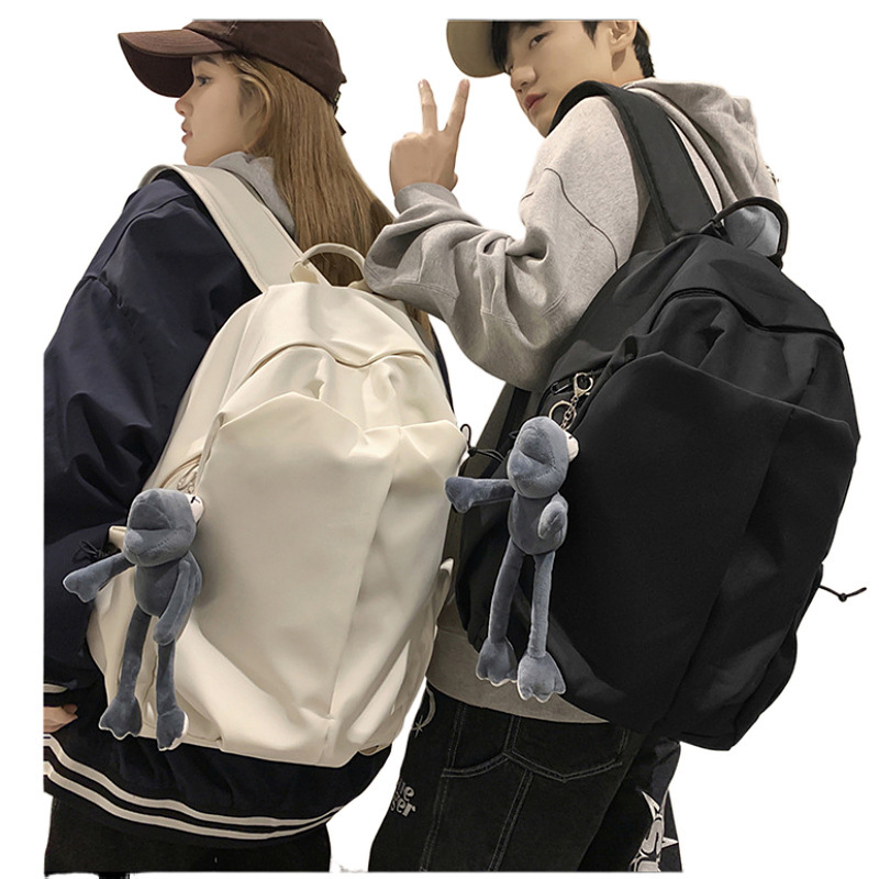 School Bag Male College Student Ins Trendy Cool Casual Simple Large Capacity Backpack Junior High School Student High School Student Travel Backpack