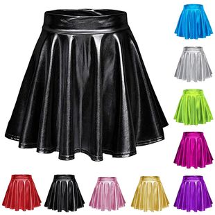 Amazon 2024 Ladies Sexy Stage Solid Color Performance Wear Pleated Skirt