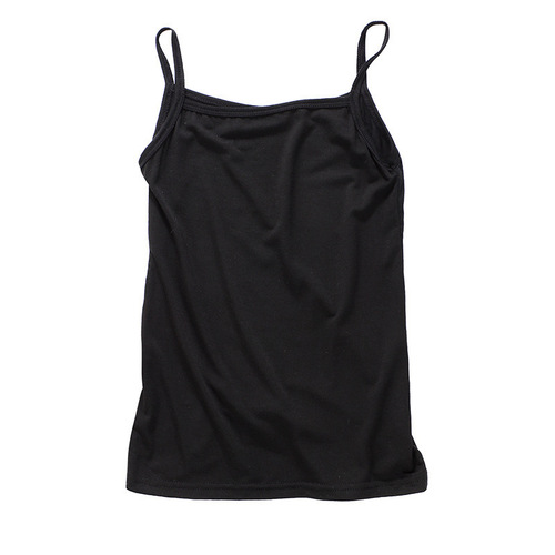Girls' spaghetti strap camisole children's base layer top elastic simple underwear plain color pure cotton top Korean version summer children's clothing Class A