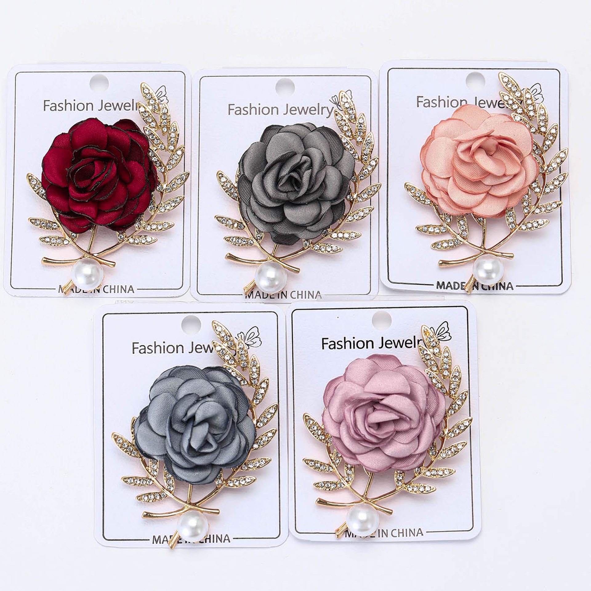 Elegante stoffen bloem broche voor dames jasjes en cardigans_voghion.com