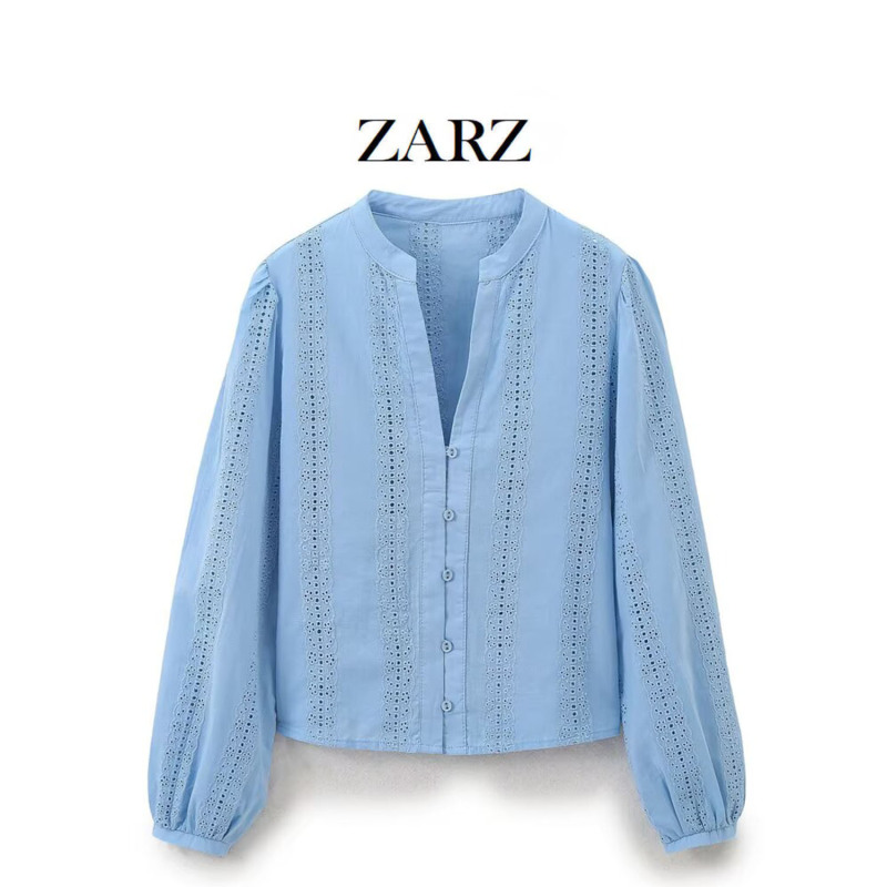 Zarz Homemade European and American Style New Women's Clothing Classic Versatile Western Style Embroidered Shirt 8741085