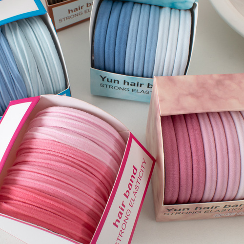 New gradient colorful box package hair tie headband simple hair clip hair tie hair accessory wholesale Korean/Japanese hair accessories