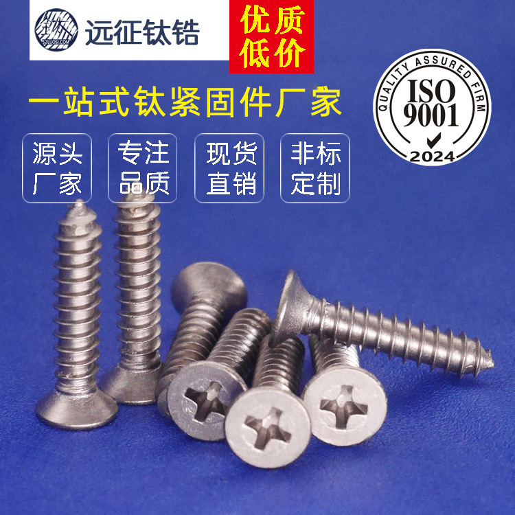 钛自功螺丝 M4 钛平头十字槽自攻钉 GB846 钛沉头自攻螺丝