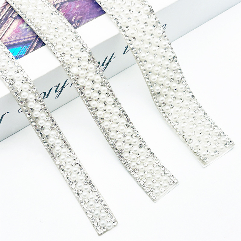Factory direct pearl drill lace strip self-adhesive drill diy clothing accessories rhinestone belt decorative drill paste