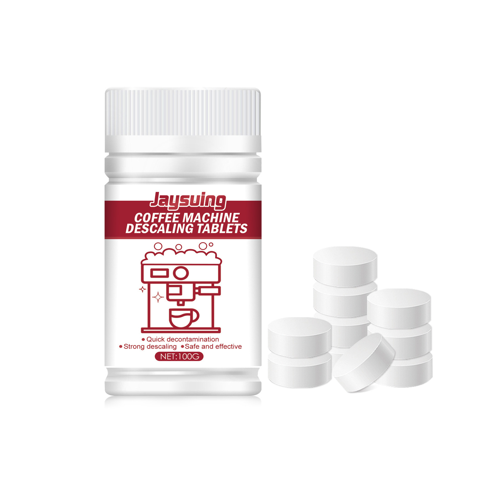 Tabletas de limpieza de la máquina de café Jaysuing Tabletas de limpieza de la máquina de café Manchas de mantenimiento de suciedad Filtro de limpieza Tabletas efervescentes