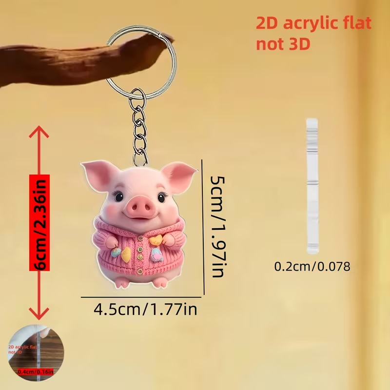 Transfronterizos nuevos personajes de dibujos animados de impresión plana 2D colgantes de llaver decoración pequeños colgantes modernos y simples
