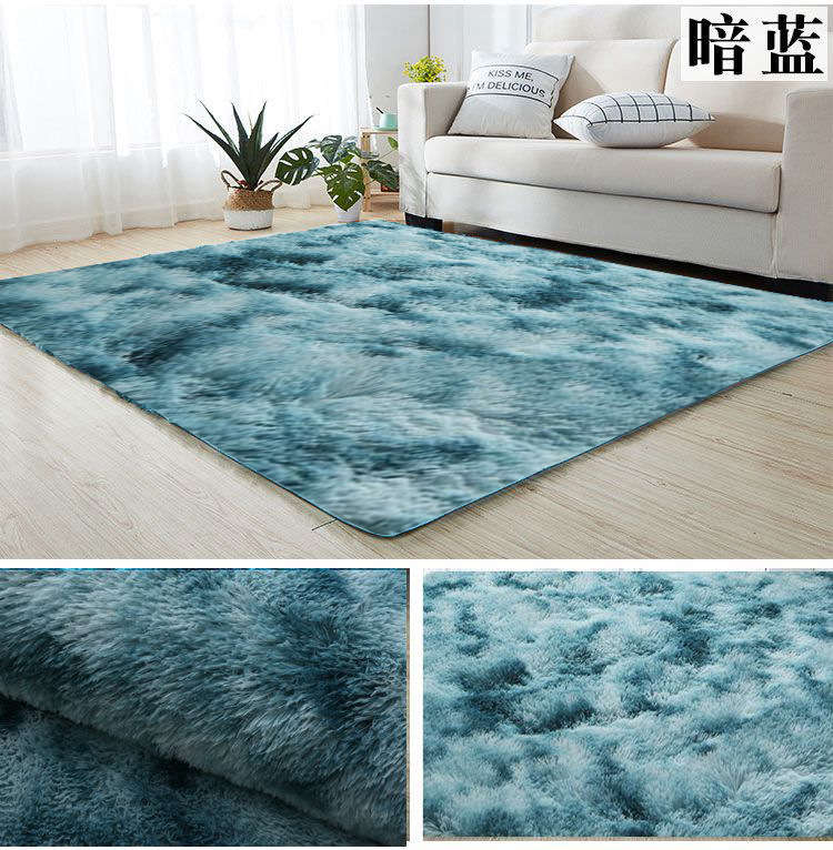 Alfombra de Lana de Seda con Tinte Anudado de Pelo Largo para Comercio Exterior y Dropshipping, para Sala de Estar, Dormitorio, Junto a la Cama, Resistente a las Manchas y Fácil de Cuidar, Alfombra para Sala de Estar.