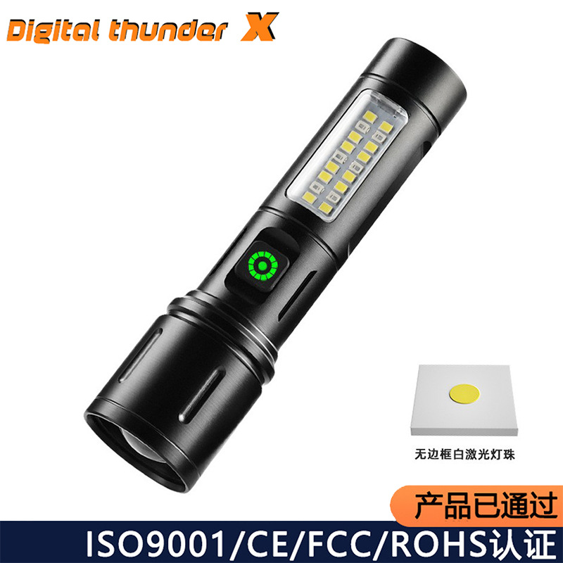 Nueva linterna de luz fuerte al aire libre mini linterna de aleación de aluminio telescópica focalización iluminación linterna de emergencia