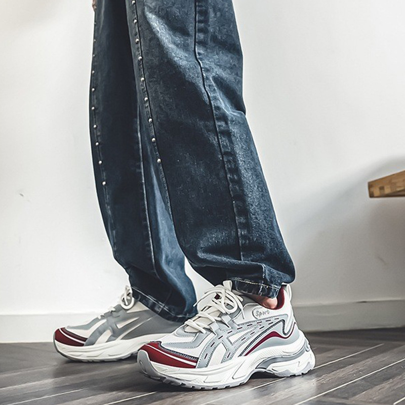 Zapatos de hombre, zapatos deportivos voladores transpirables de verano, zapatos casuales de papá de estudiante de corte bajo de moda, suela gruesa, zapatos de moda hermosos