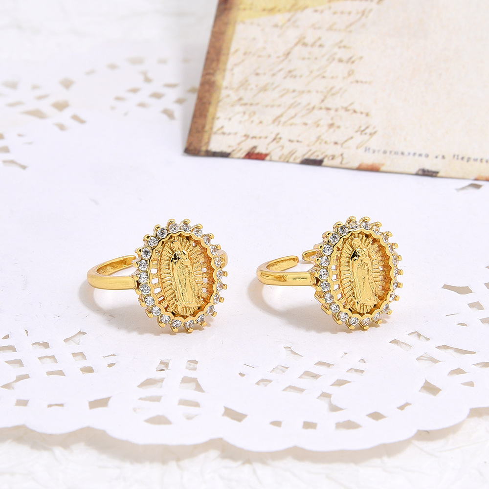 Inlay Design Wholesale Simple Style Classic Style Solid Color Copper Inlay Zircon Rings