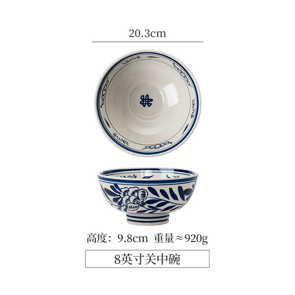 Hand-painted 8-inch Guanzhong bowl