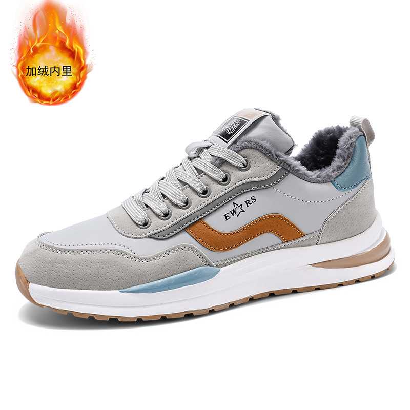 Zapatos Forrest Gump para hombres en otoño, zapatos deportivos casuales de moda, suela suave, superficie de cuero, zapatos de moda para correr, zapatos de algodón cálidos en invierno