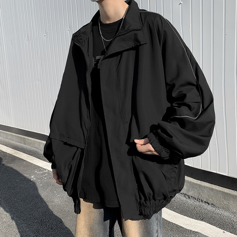 美式潮牌复古2024春季新款飞行员夹克男生款拉链休闲宽松工装外套