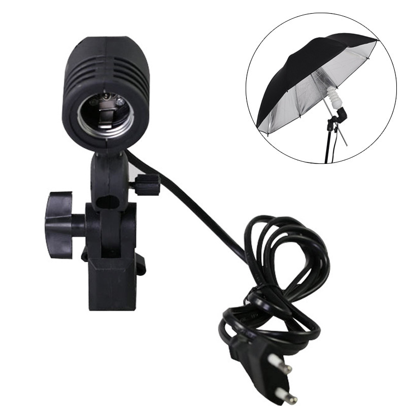 Live single lamp holder E27 screw with umbrella hole electronic flash lamp holder photography bulb power lamp holder with switch