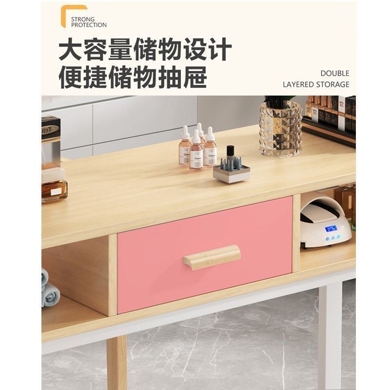 Mesa de manicure, mesa y silla especial, gabinete de almacenamiento, mesa de manicure, mesa de manicure de lujo japonesa para dos personas
