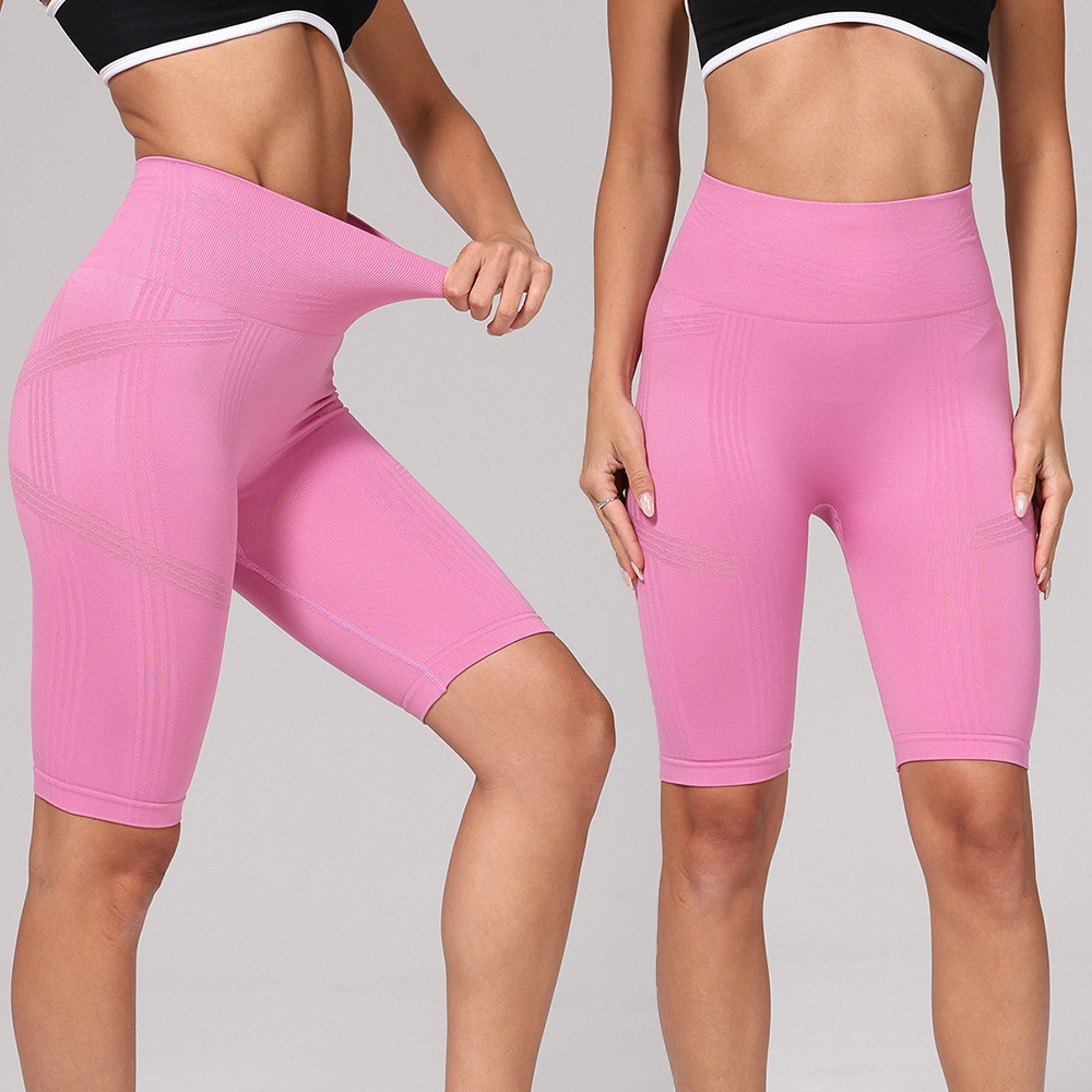 European and American Hot-Selling Seamless Butt-Lifting Fitness Pants, Tummy Control, High-Waisted, Peach Butt Yoga Shorts