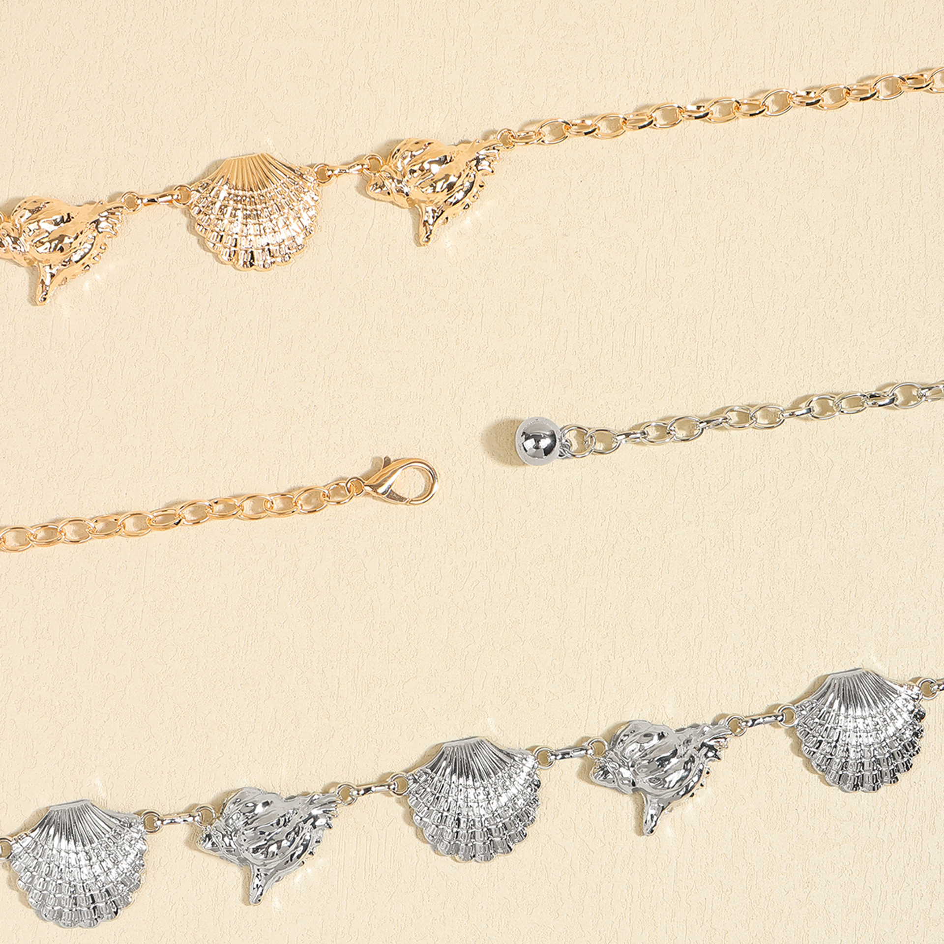 Basic Retro Geometric Starfish Metal Shell Unisex Chain Belts display picture 3