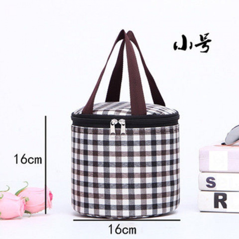 Heat insulation barrel Bento bag Bag portable circular Lunch box Bento Box Scallywag Cooler bag reticule