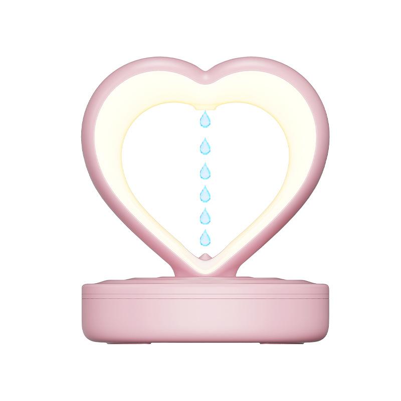 Nuevo 520 amor creativo humidificador de atmósfera lámpara de noche luz inteligente apagado gota de agua contra flujo humidificador antigravedad
