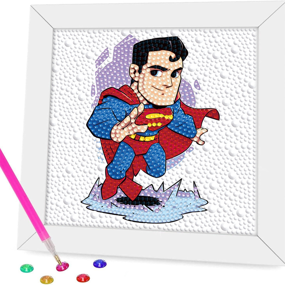 Pintura de diamantes enmarcada hecha a mano, superventas transfronteriza, de dibujos animados infantiles de la princesa Elsa, linda pintura de pegatinas de diamantes DIY