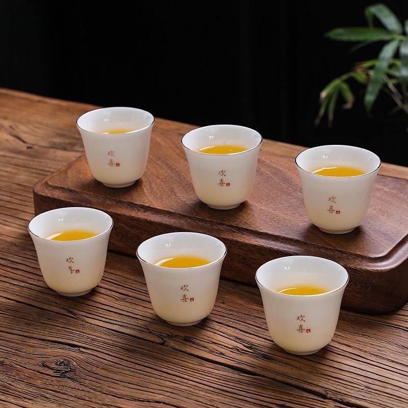 六只装功夫茶具品茗杯茶杯陶瓷喝茶专用单杯防烫小茶杯厂家直销|undefined