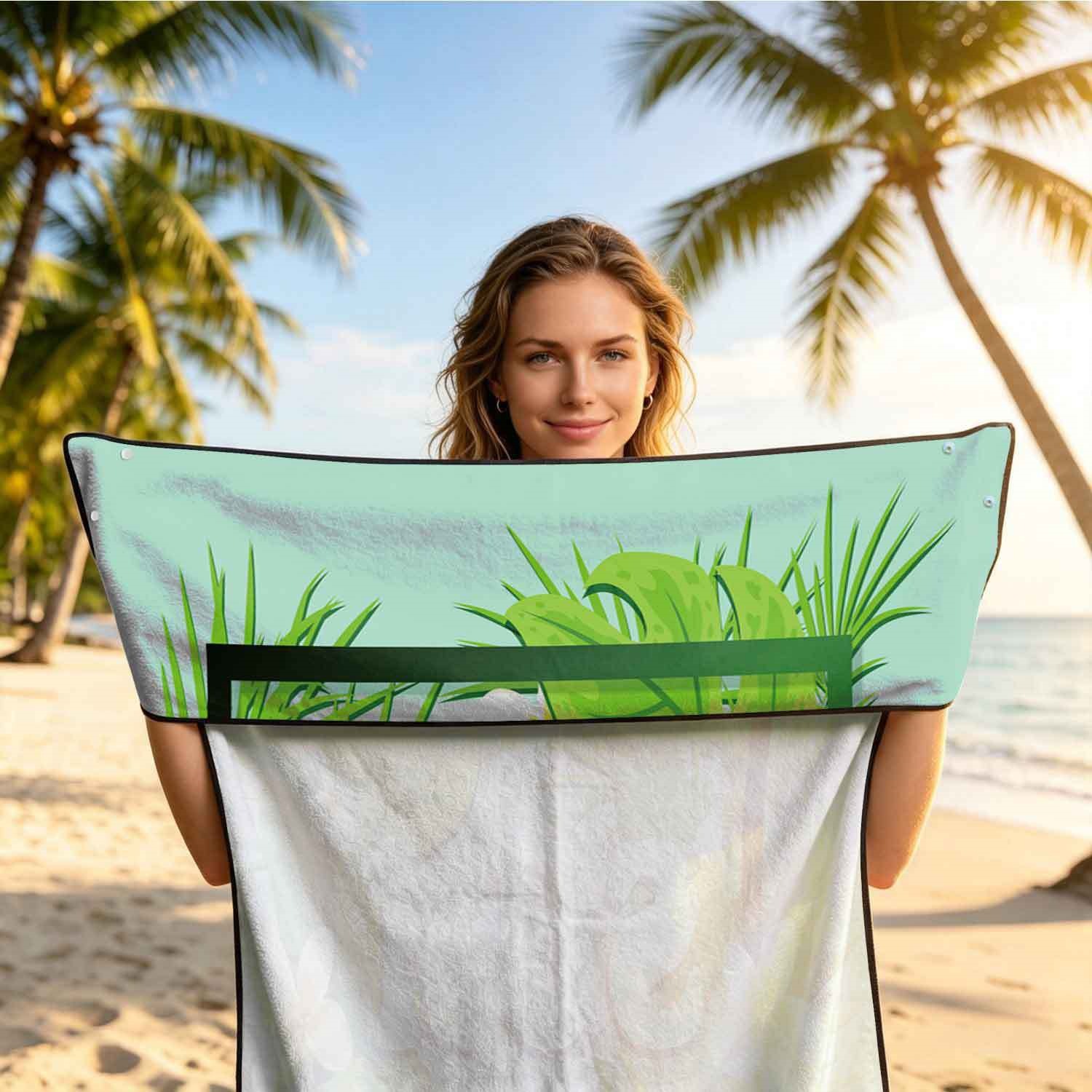 Summer bath towel and car seat cover 2-in-1, ultra-fine fiber outdoor beach and car dual-use universal seat cushion