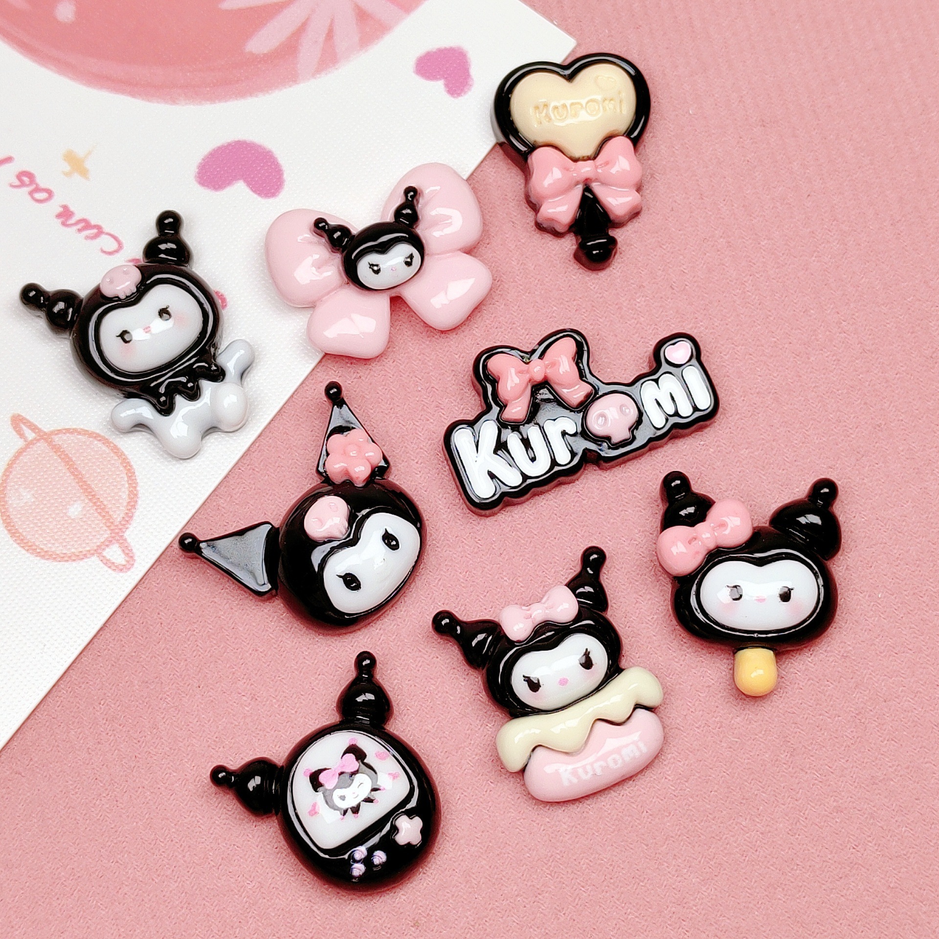 Nuevo hielo transparente coolomi cabeza pajarita amor palo al por mayor cabeza cuerda horquilla agua taza teléfono caso crema pegamento DIY Accesorios