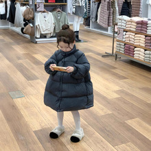 女童冬款韩版设计感中长款加厚保暖棉衣蓬蓬花苞摆羽绒棉面包服