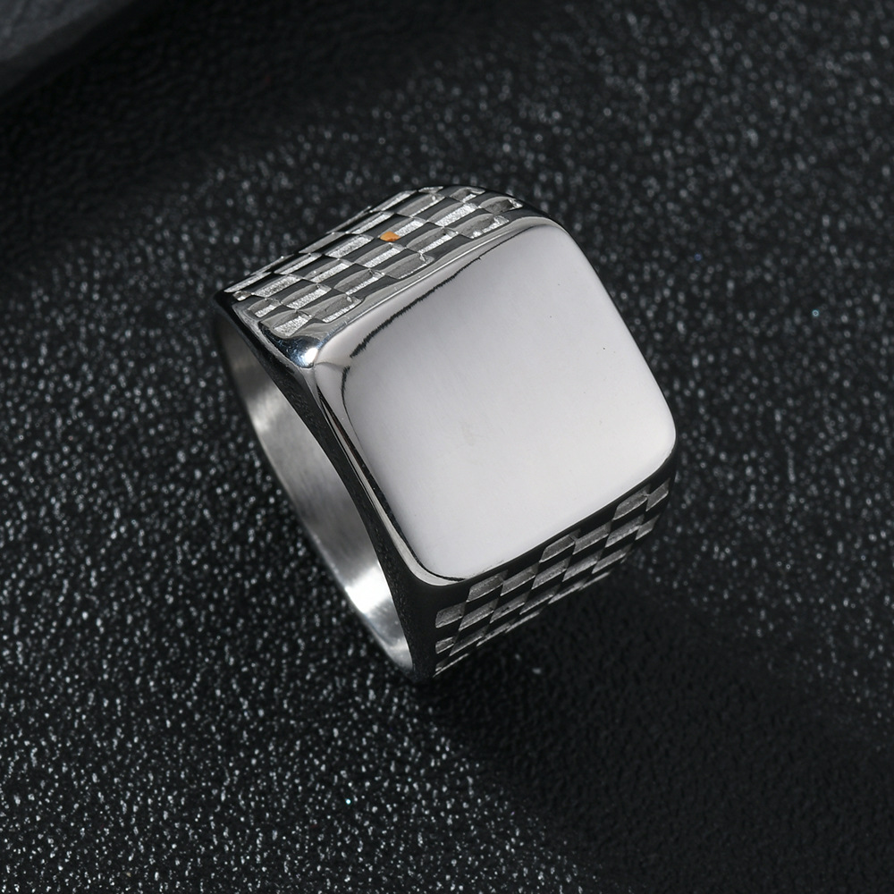 Solid Color Pattern All Seasons Season Men's Gender Hip-Hop Solid Color 304 Stainless Steel Plating Men's Rings Men Band Rings