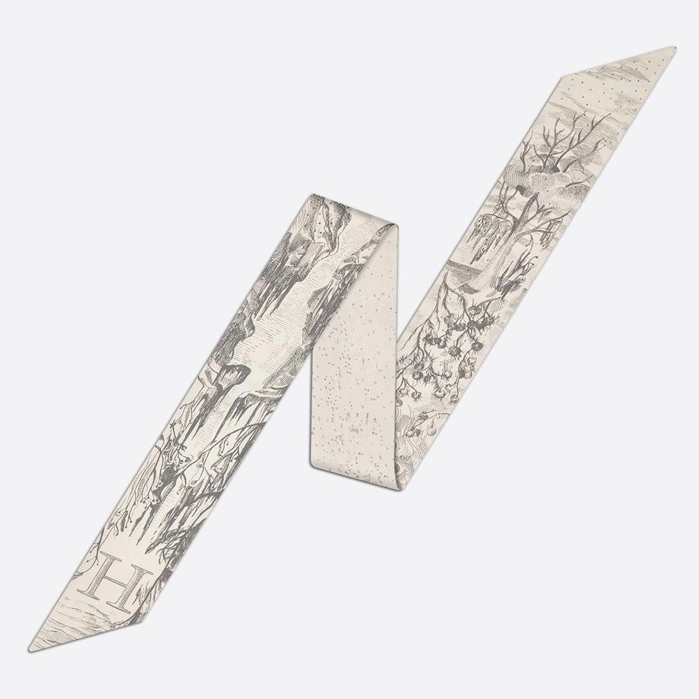 20g Weight Silk Scarf Classification Daily Occasion Silk Material Letter Pattern All Seasons Season Women'S Gender Printing Design Fashion Style Women's Fashion Letter Silk Printing Silk Scarves 12