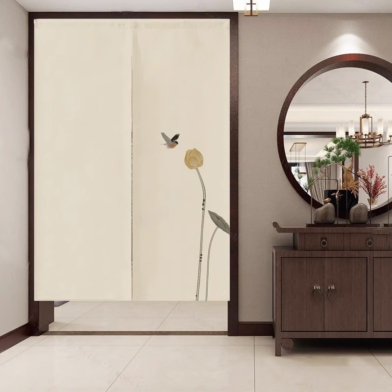 Household Entrance Partition Bathroom Half-section Curtain High-grade Sense Chinese Fabric Door Curtain Half-curtain Bedroom Room