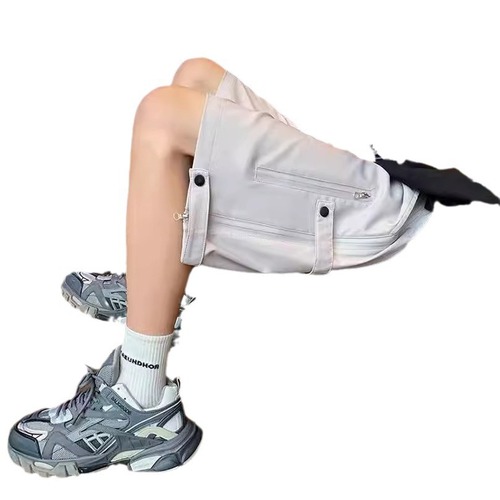 Selected Summer Trend Brand Waterproof Quick-Dry Work Short Pants Men Black American Casual Loose Five-Finger Pants