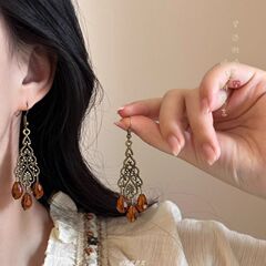 复古长款流苏耳环女2025新款度假民族风耳坠高级适合夏天的耳饰品