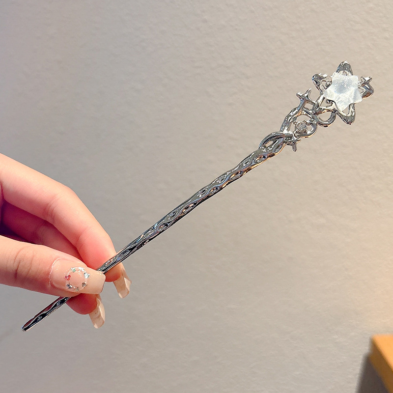 Flor antigua horquilla con flecos para mujer nueva horquilla de pelo moderno chino simple Hanfu cheongsam horquilla tocado paso a paso