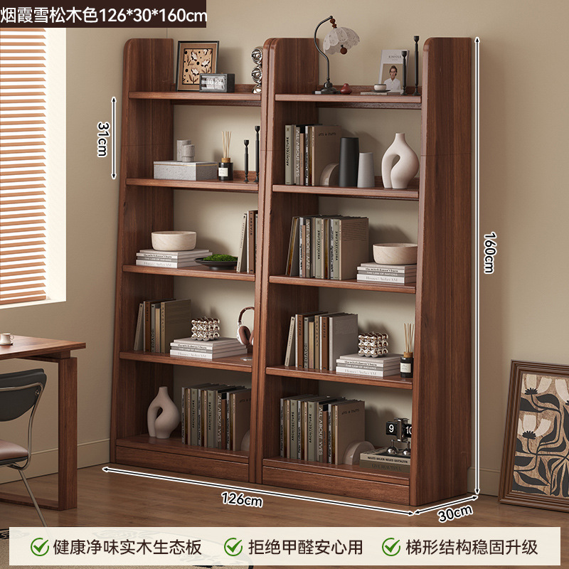 Estante de libro trapezoidal estante de piso estante de estante de estudio contra la pared armario integrado gabinete de combinación multicapa para estudiantes