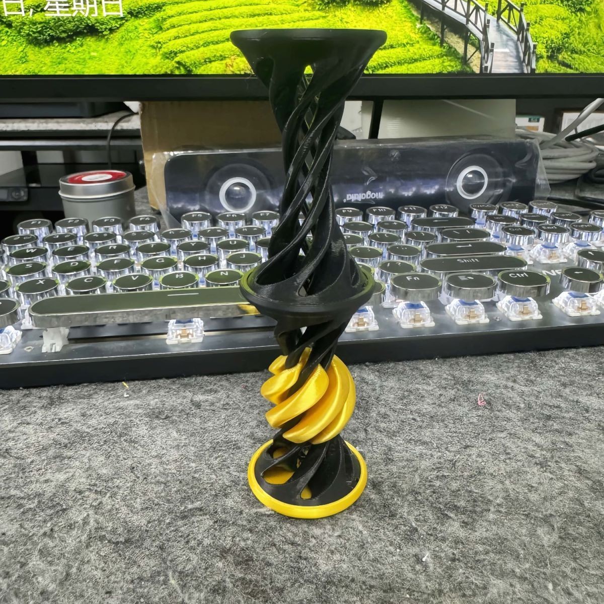 Impresión 3D espiral juguete empujador estereoscópico ejectable juguete descompresible decoración de escritorio