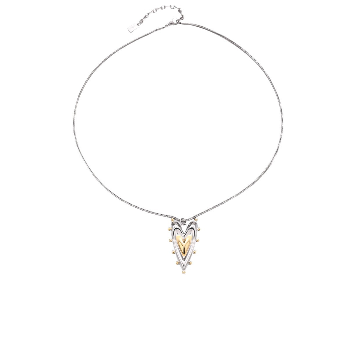 Tiana Europa y América collar de acero inoxidable lujo ligero nicho amor oro y plata bicolor amor cadena de clavícula joyería de venta caliente transfronteriza image 6
