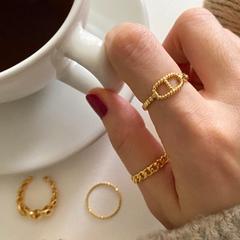 范智喬 韓國韓版歐美簡約個性925純銀豬鼻設計百搭戒指女