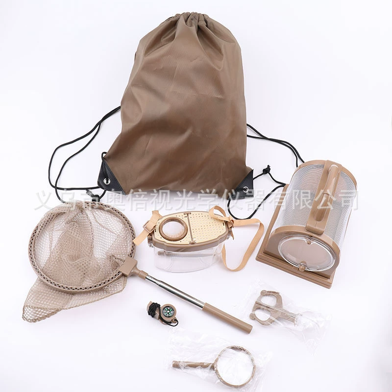 Детская разведка на открытом воздухе научная и научная насекомые наблюдают за увеличительным стеклом