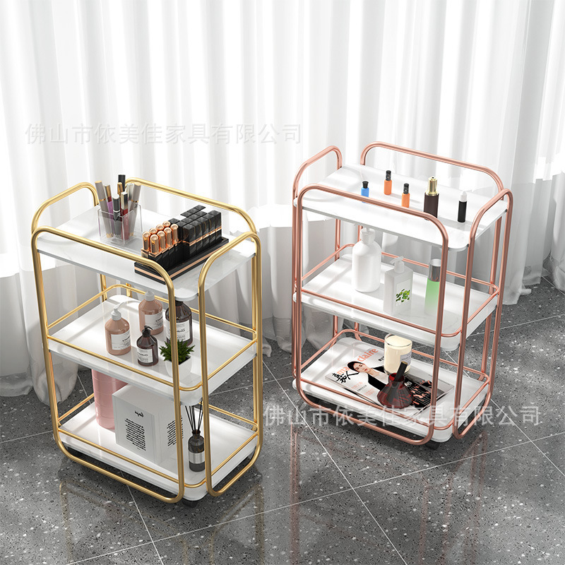 Coche de belleza, coche de herramientas de empuje manual especial para salón de belleza, camión cisterna, carro de burbujas pequeñas, estante de almacenamiento, carro médico