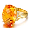 Fashionable organic ring with crystal, gemstone, ring with stone, 28.5 carat, 750 sample gold, with gem