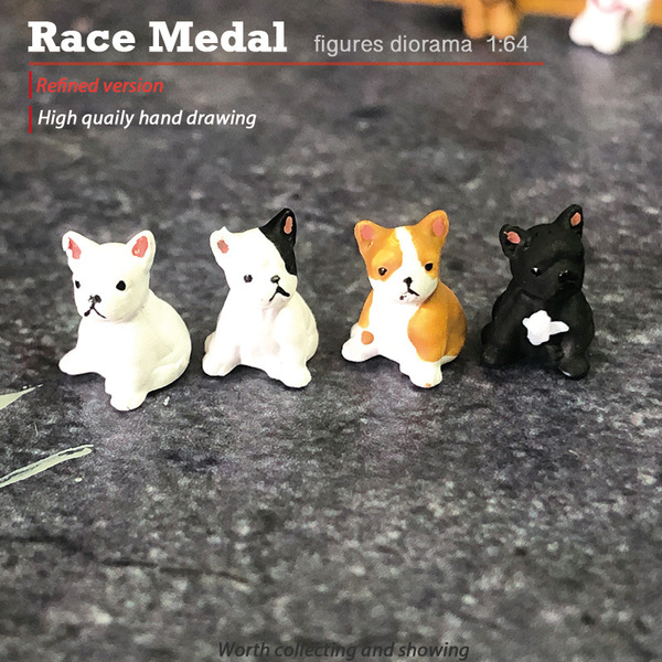 Racemedal1/64 Pet Dog Model Model Model Scenario Carabradi Teddy…
