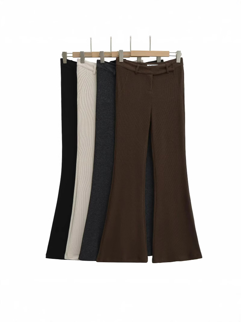 Soft comfortable elastic universal elegant fitted flared trousers…