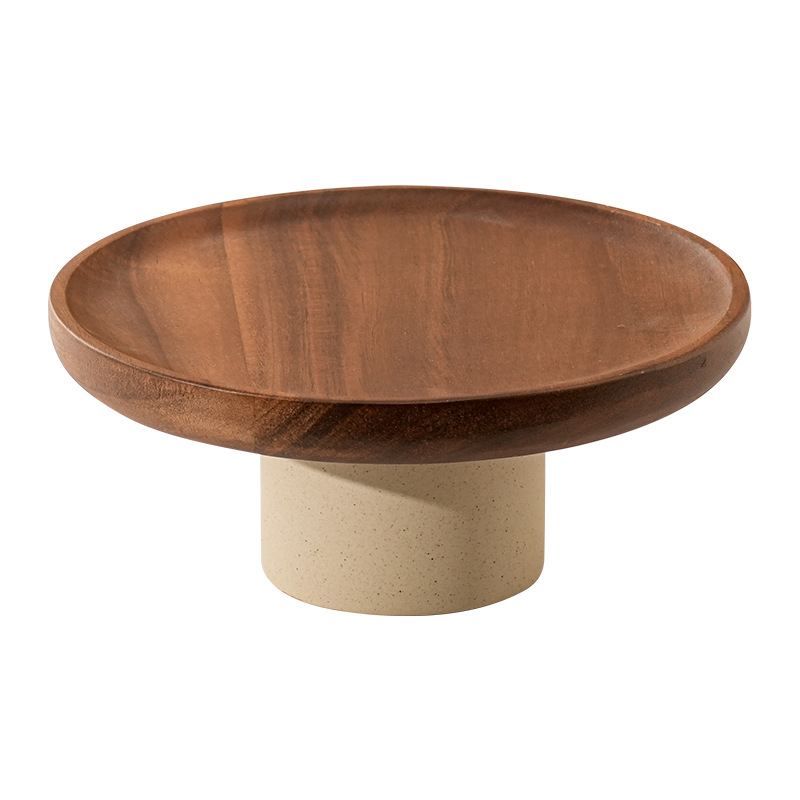 Bandeja de pastel de madera de amor, sala de estar, plato de repostería para el hogar, plato de frutas de arcilla alta, pastelería y dulces al por mayor, envío transfronterizo