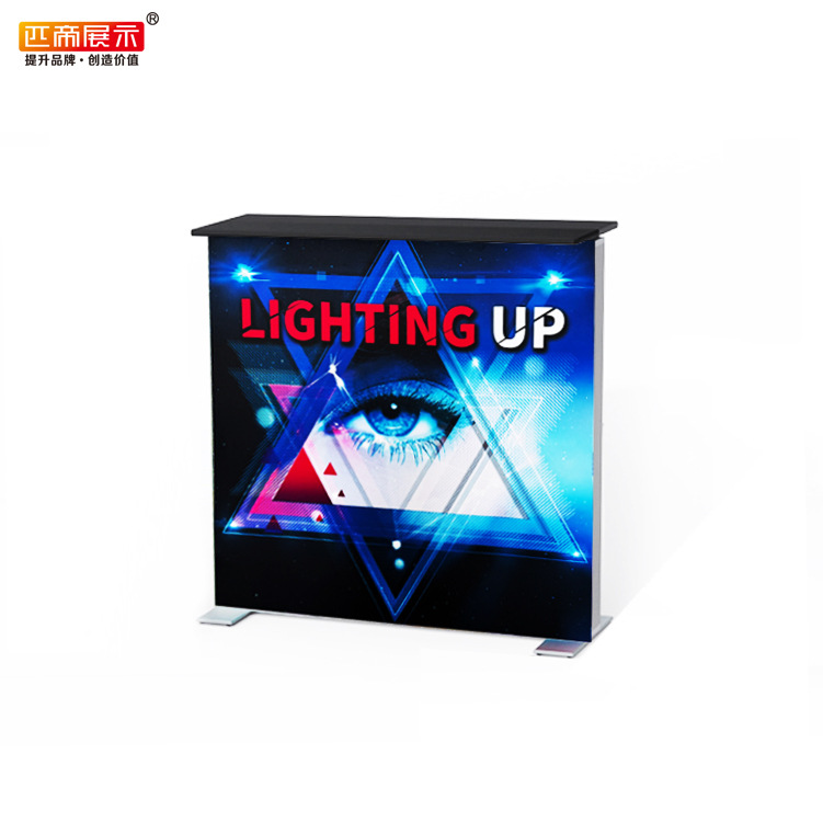 铝合金卡布灯箱led立式背景 可拆卸移动发光广告架展会议前台桌厂