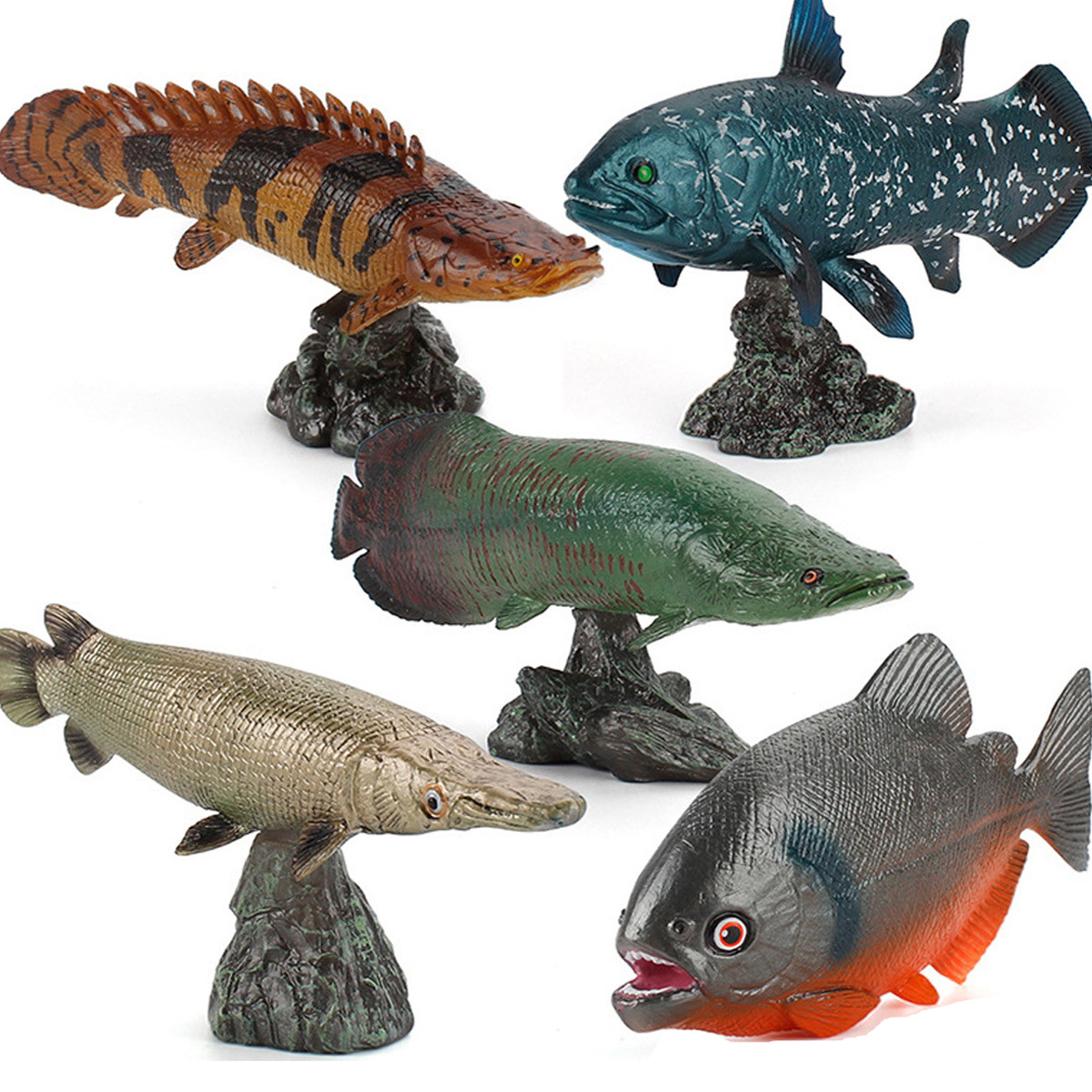 Exportación transfronteriza simulación estática sólida modelo animal marino lengua gigante pez cocodrilo angula ornamental peces decoración juguete