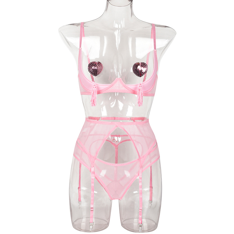 Whimsical Delight: Underbust Lingerie with Tassel Accents in Pink