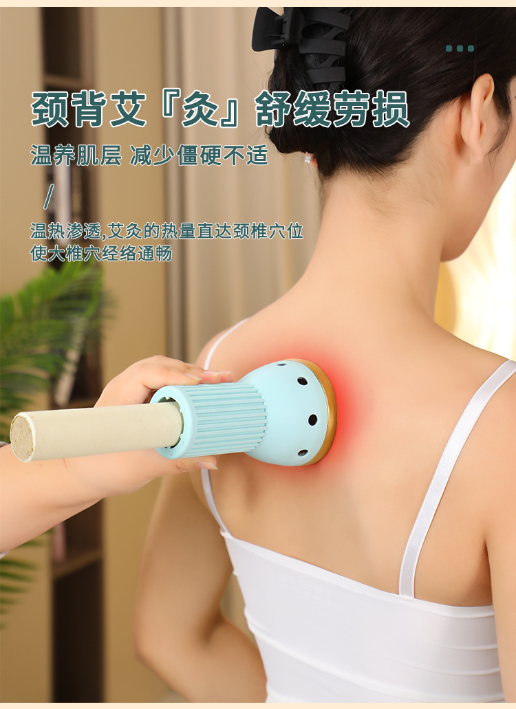 Pure Copper Moxibustion Jar 3.0cm Head Therapy Cup with Extinguisher Cap and 2 Moxa Sticks for Full Body Use quality and texture