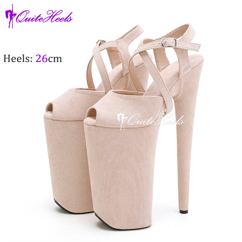 Giày sandal cao gót nữ hở mũi gót siêu cao 26 cm — rượu vang đỏ, đen, Màu mơ (Xingli), màu hồng chi tiết 3