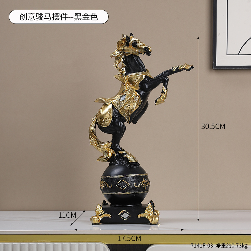 Horse to Success Ornaments Immediate Wealth Resin Crafts Home Living Room Entrance Wine Cabinet Office Decorations